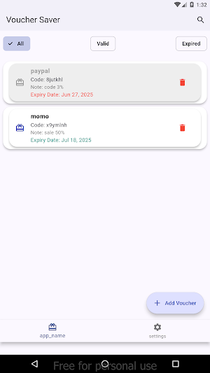 Voucher Saver Screenshot 0