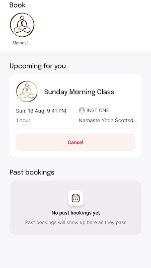 Namaste Yoga Booking Screenshot 1