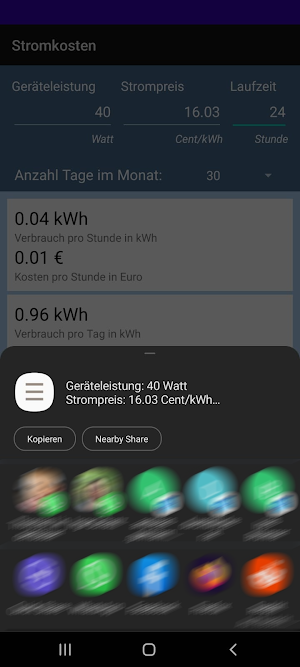 Stromkostenrechner Screenshot 3