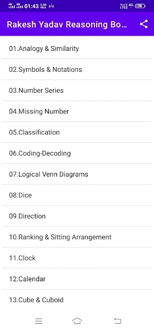Rakesh Yadav Reasoning Book in Hindi Offline Screenshot 0