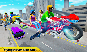 Flying Hover Bike Taxi Driver : Flying Bike Games Screenshot 3