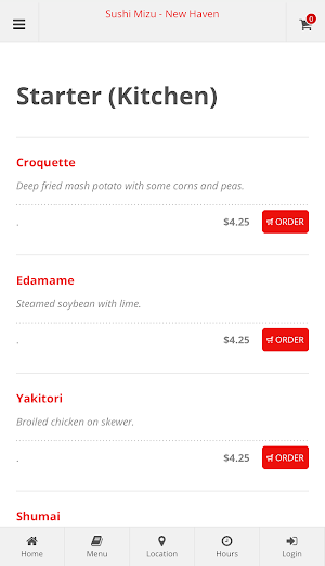 Sushi Mizu New Haven Ordering Screenshot 1