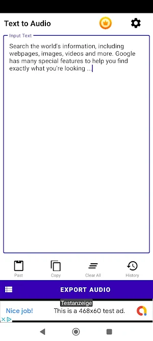 Text to Audio TTS converter Screenshot 0