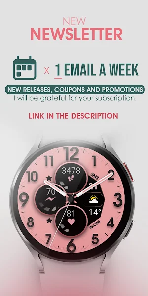 Rose Gold Analog Watch Face Screenshot 2