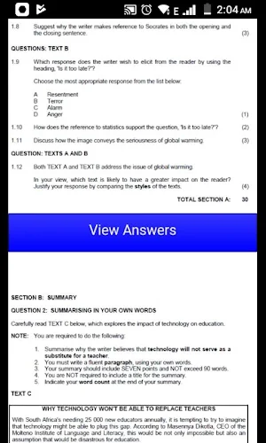 Grade 12 English HL Mobile Application Screenshot 3