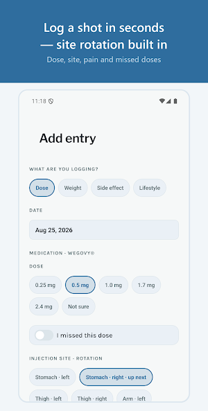 RenewLog: GLP-1 Injection Log Screenshot 2