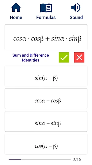 Trigonometry Formulas Practice Screenshot 3
