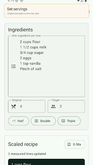Recipe Scale Quick Screenshot 1