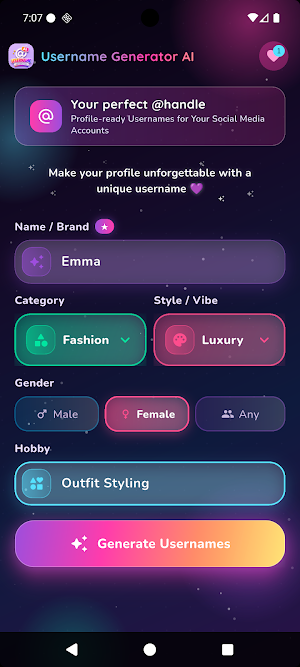 Username Generator AI Screenshot 0