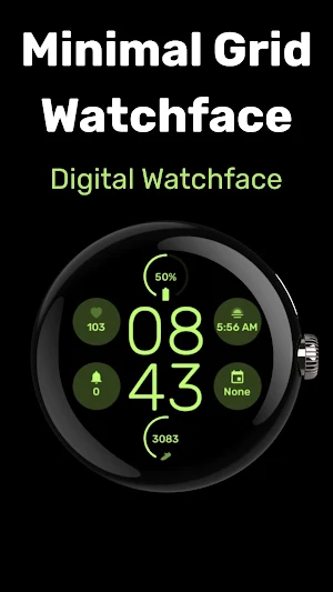 Minimal Grid Digital Watchface Screenshot 0