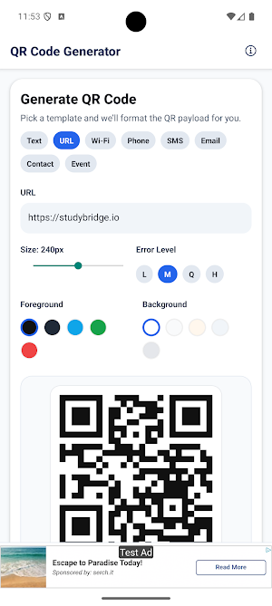 QR Code Generator Screenshot 1