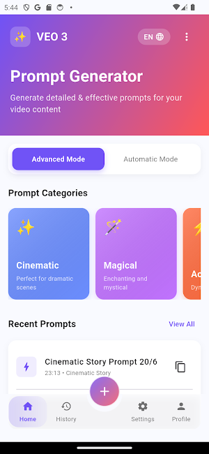 Veo AI Prompt Assistant Screenshot 0