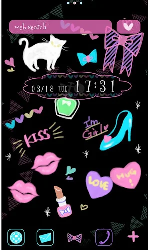 Cute Wallpaper Neon Kiss Screenshot 0