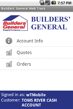 Builders' General Web Track Screenshot 1
