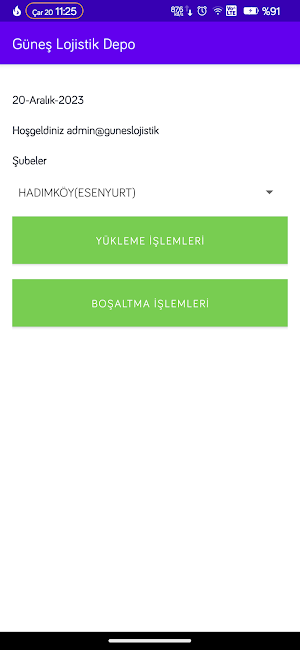 Güneş Lojistik Depo Uygulaması Screenshot 1