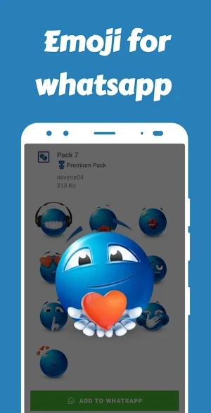 Emoji blue stickers Screenshot 0