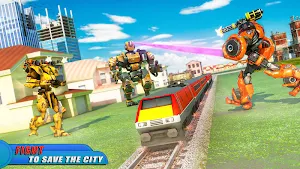 Euro Train Robot Transform: Train Games Screenshot 1