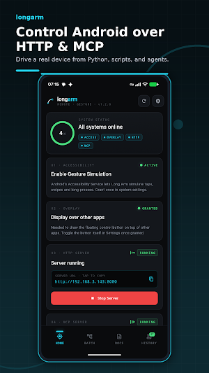 longarm MCP & REST automation Screenshot 0