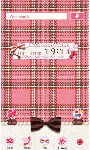 Pink Plaid Wallpaper Theme Screenshot 0
