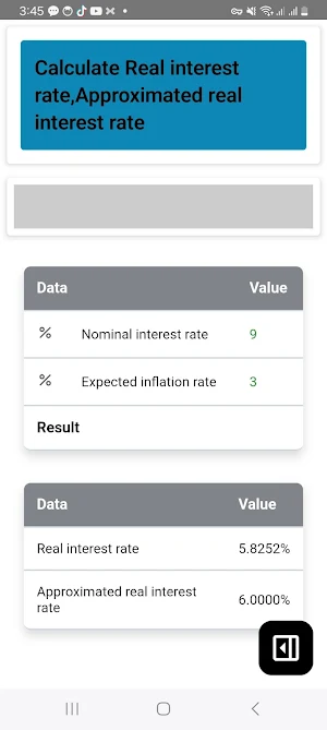 Fisher Equation Calculator Screenshot 3