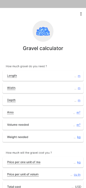 Gravel calculator Screenshot 0