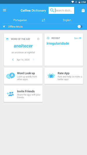 Collins Portuguese Dictionary Screenshot 0