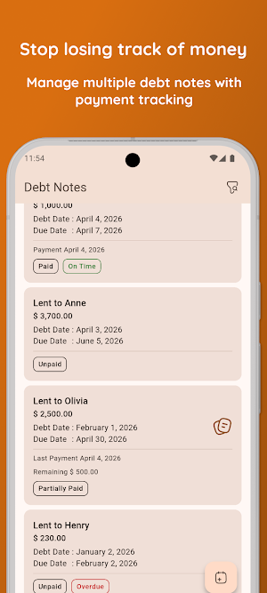 Debt Notary: IOU Debt Tracker Screenshot 1