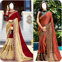 Women designer saree Montage