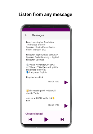 Audigram - listen to Telegram Screenshot 3