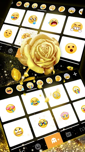 Gold Rose Butterfly Keyboard Background Screenshot 2
