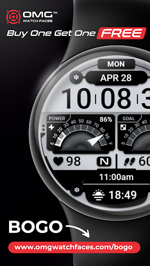 OMG 355 Digital Watch Face Screenshot 3