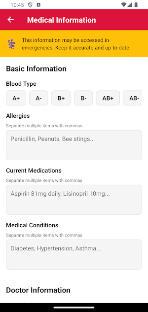 Emergency Contacts Screenshot 2