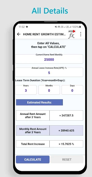 Rent & Lease Calculations Tool Screenshot 2