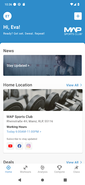 MAP Sports Club Screenshot 1