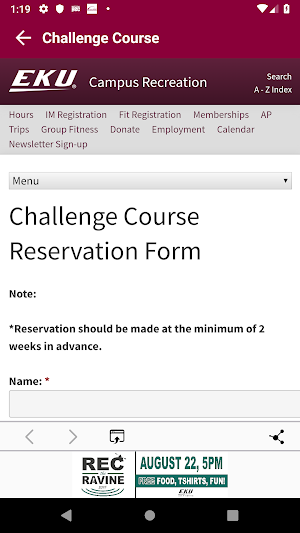 EKU Campus Rec Screenshot 1