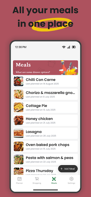 ForkCast - Meal & Grocery Plan Screenshot 1