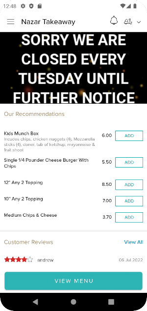 Nazar Takeaway Screenshot 2