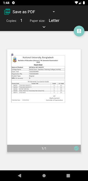 NU Result BD - One Click PDF Screenshot 3