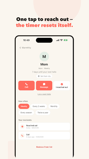 Warmthly: Keep in Touch Screenshot 2