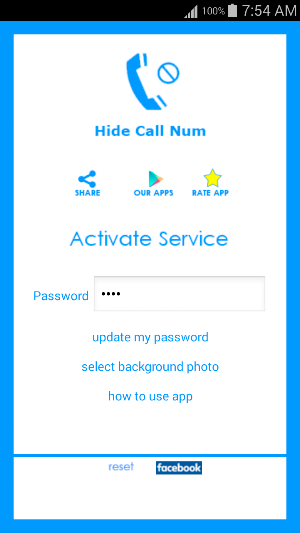 Hide Call Num Screenshot 0