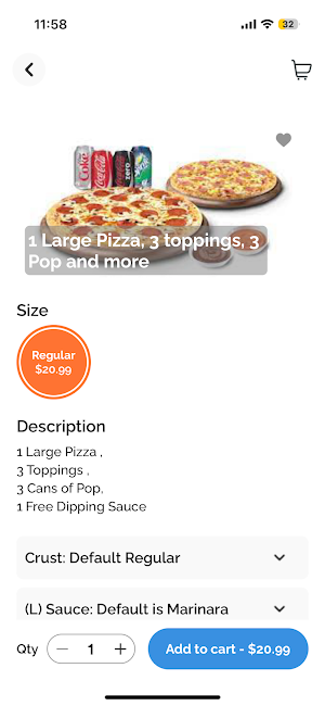 Oakridges Pizza Screenshot 1