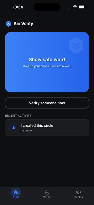 Kin Verify - Family Safe Word Screenshot 2