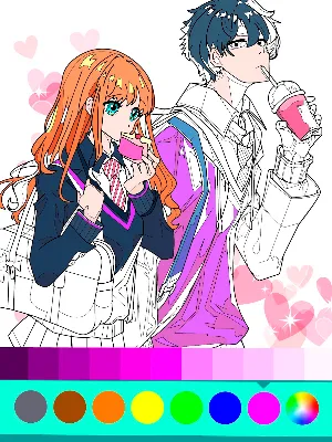 Romantic Anime Coloring Book Screenshot 3
