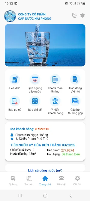 Cấp nước Hải Phòng Screenshot 1