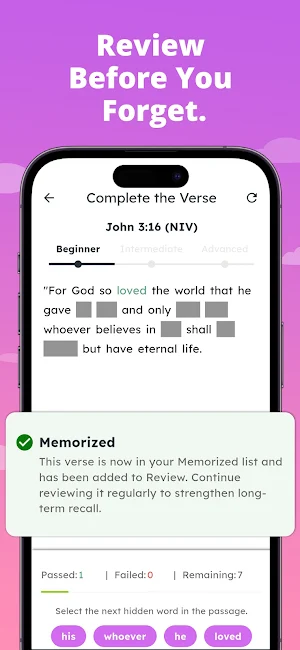 Versana AI- Bible Verse Memory Screenshot 3