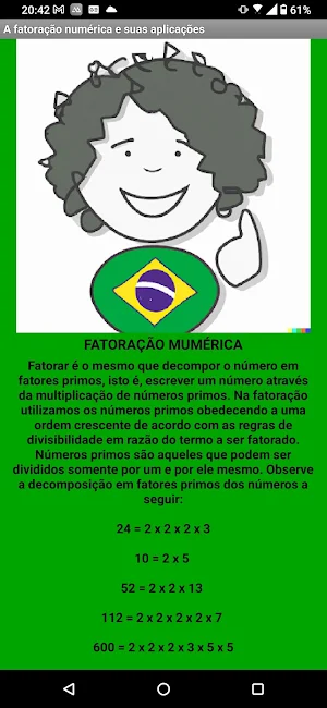 A Matemática e a fatoração Screenshot 0