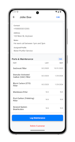 Service Tracker Screenshot 1