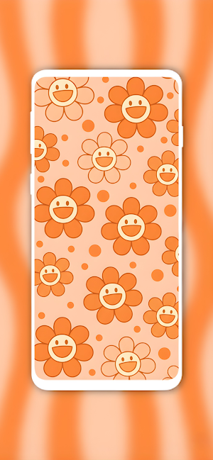 Cute Preppy Orange Wallpaper Screenshot 3