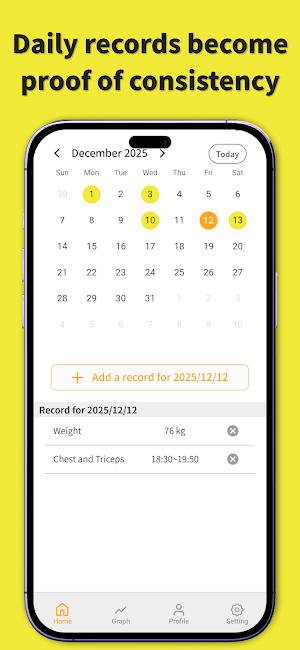 Trecord - Workout & Weight Log Screenshot 0