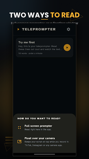 Floating Teleprompter Camera Screenshot 3
